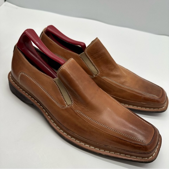 Gordon Rush Ronin Mens 8 Loafers Leather Slip On Dress Shoes Casual Square Toe - Picture 4 of 12